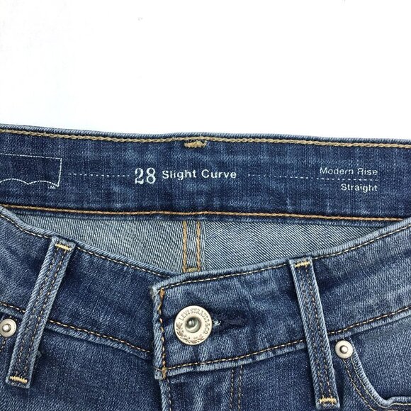 Levi's Women's Jeans Straight Leg Slight Curve Mid Rise size 28 x 32 - Picture 4 of 10